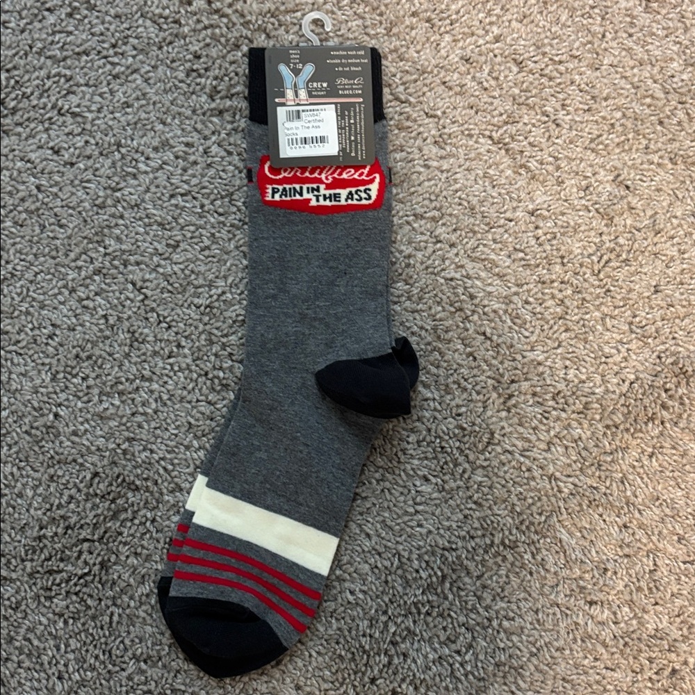 NWT Blue Q Socks Soft Comb Cotton size 7-12. Certified Pain in the Ass